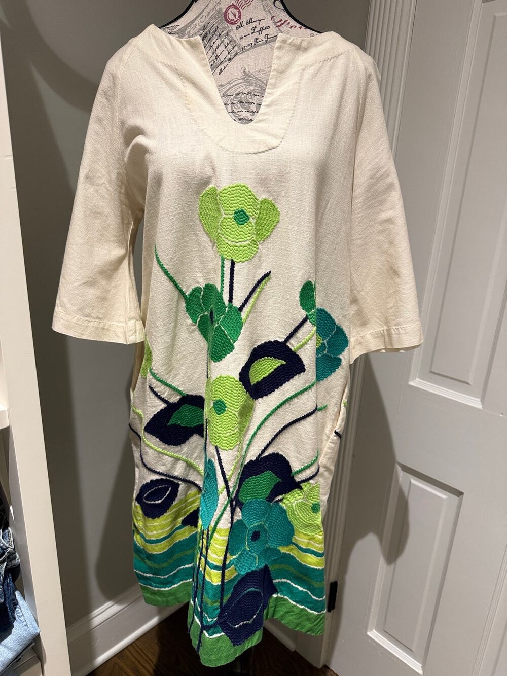 Frances Valentine DREAMY CAFTAN MINI - GRASS IS GREENER Medium EUC $500